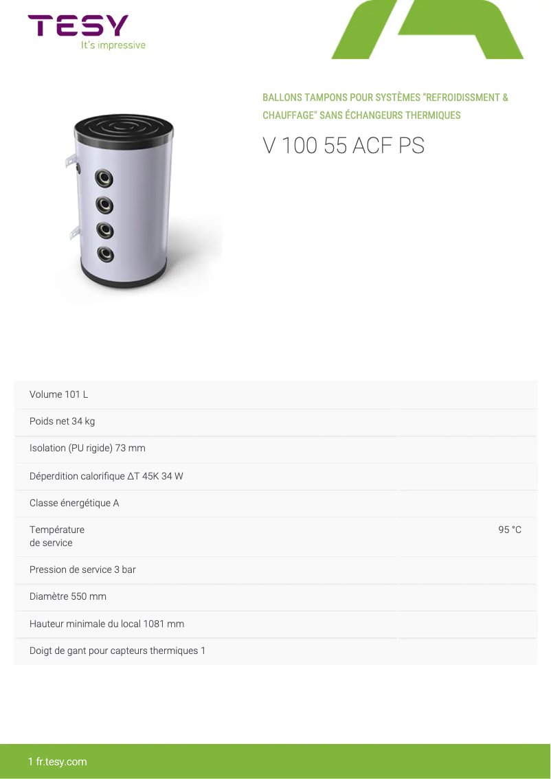 Imagen de la primera página del manual del dispositivo V 100 55 ACF PS