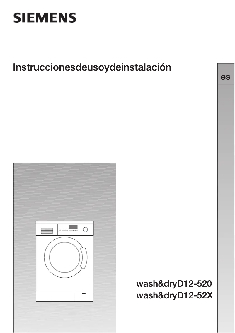 Página 1 del manual Manual de usuario Siemens WD12D520EE