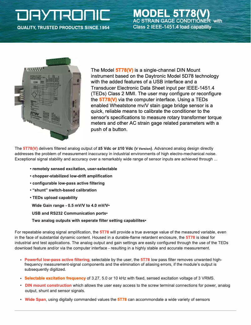 Imagen de la primera página del manual del dispositivo 5T78