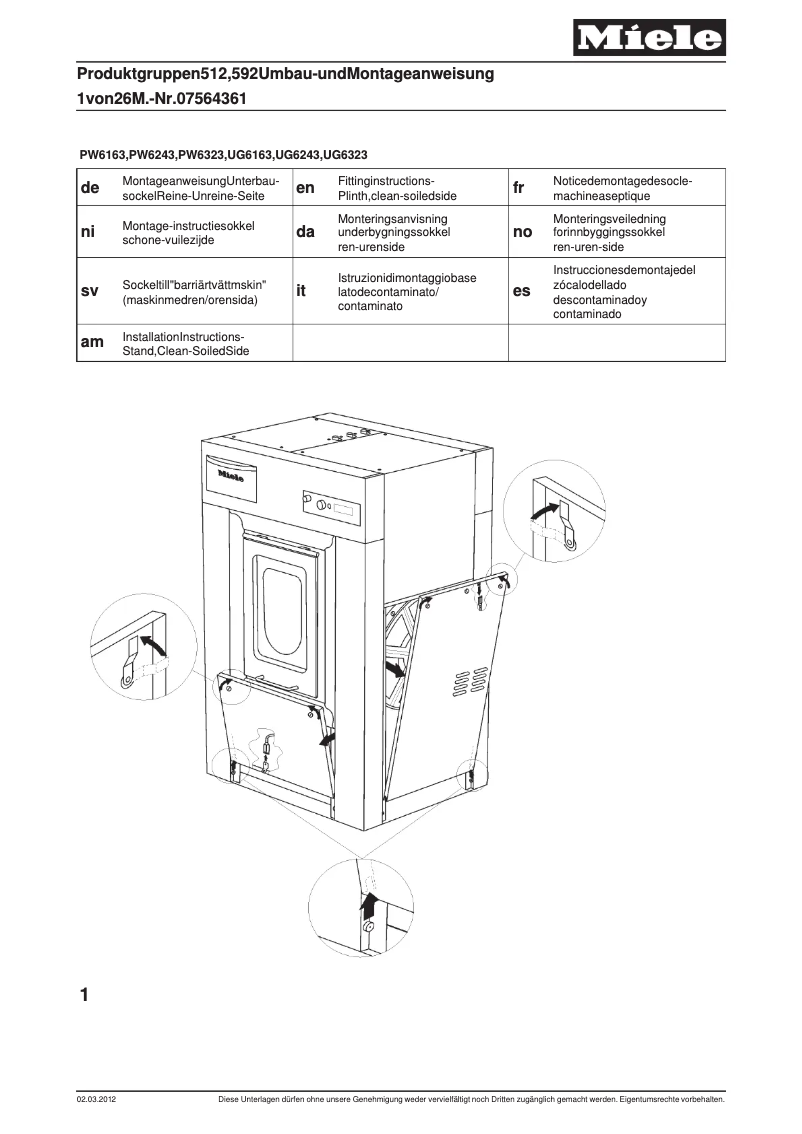 Página 1 del manual Manual de usuario Miele UG 6323