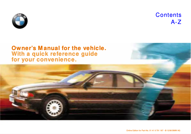 Página 1 del manual Manual de usuario BMW 740iL (1998)