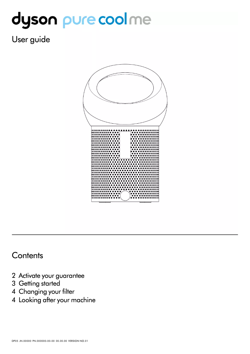 Imagen de la primera página del manual del dispositivo Pure Cool Me
