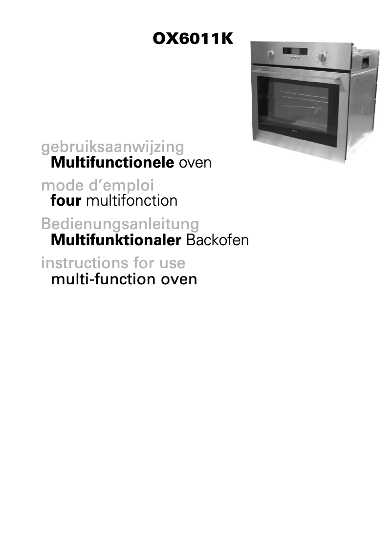 Página 1 del manual Manual de usuario Atag OX6011KUU