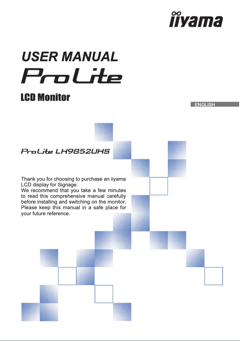 Imagen de la primera página del manual del dispositivo ProLite LH9852UHS