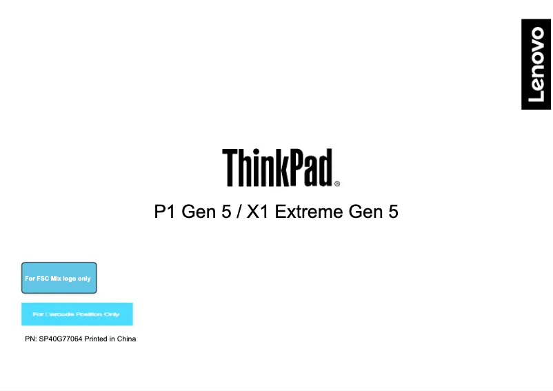 Imagen de la primera página del manual del dispositivo ThinkPad X1 Extreme Gen 5