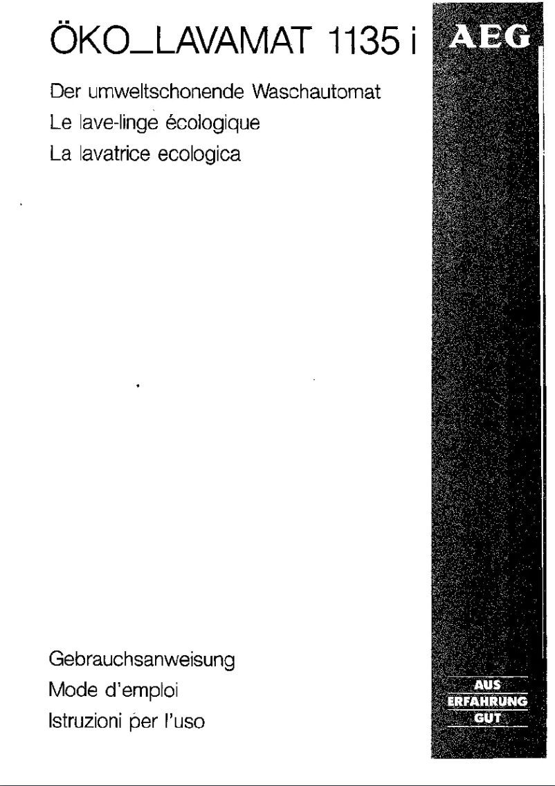 Imagen de la primera página del manual del dispositivo Lavamat 1135 i