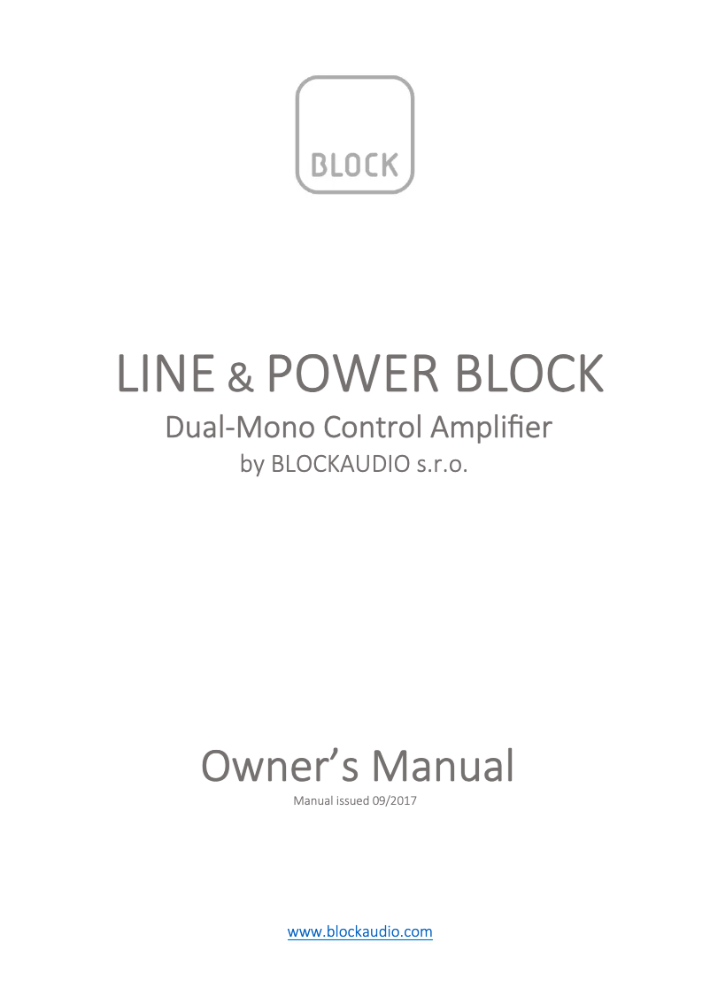 Página 1 del manual Manual de usuario Block Line & Power Block SE