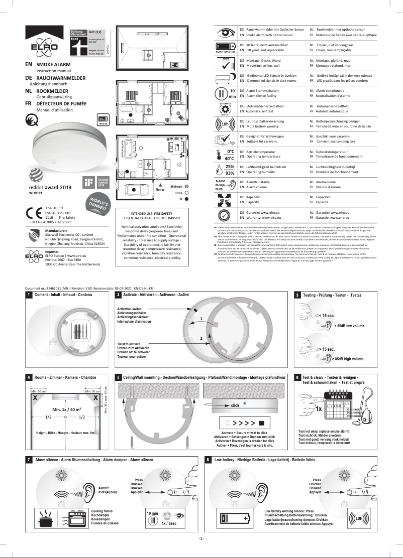 Imagen de la primera página del manual del dispositivo FS461061