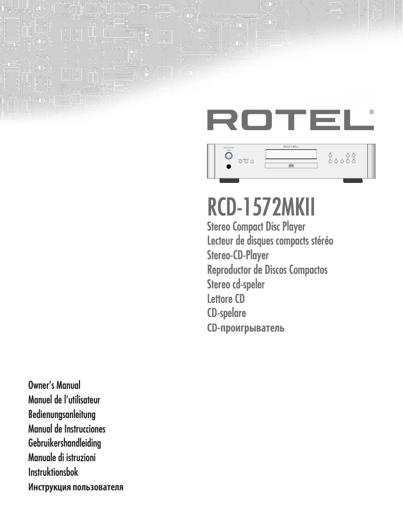 Página 1 del manual Manual de usuario Rotel RCD-1572MKII