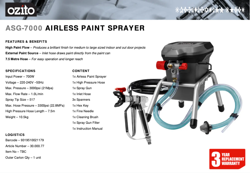 Imagen de la primera página del manual del dispositivo ASG-7000