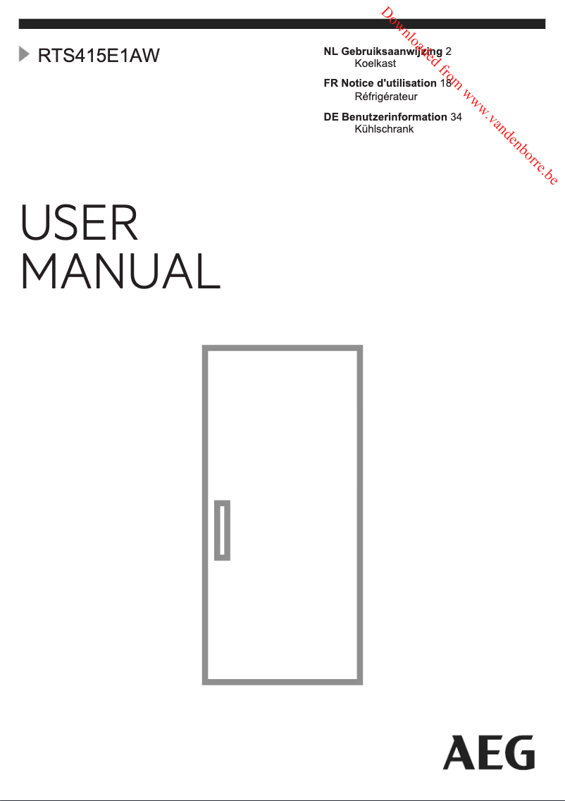Imagen de la primera página del manual del dispositivo RTS415E1AW