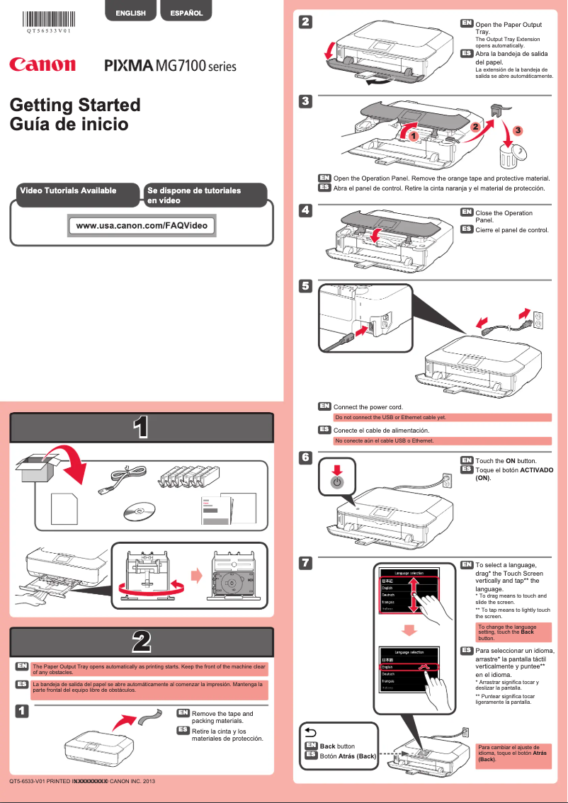 Imagen de la primera página del manual del dispositivo Pixma MG7120