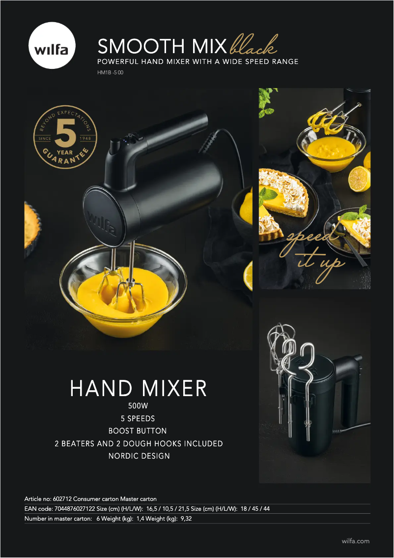 Página nº 1 - Ficha técnica Wilfa Smooth Mix HM1B-500