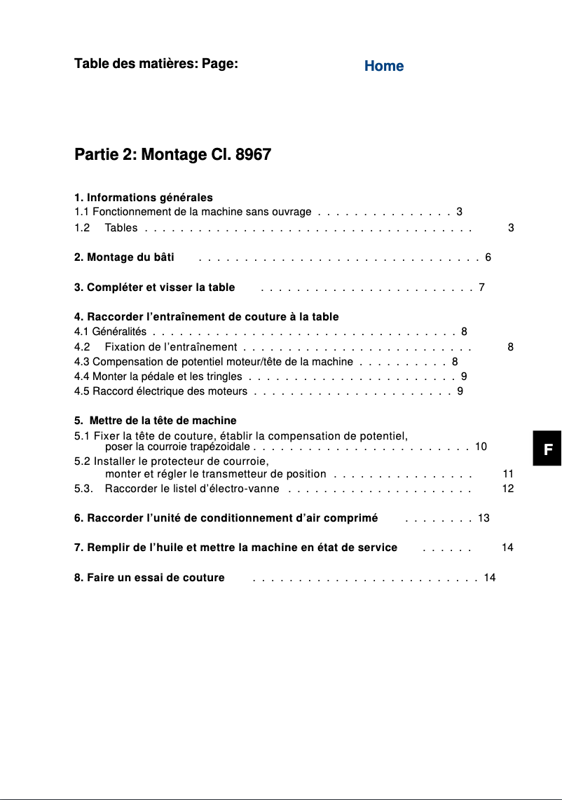 Página 1 del manual Guía de instalación Dürkopp Adler 8967