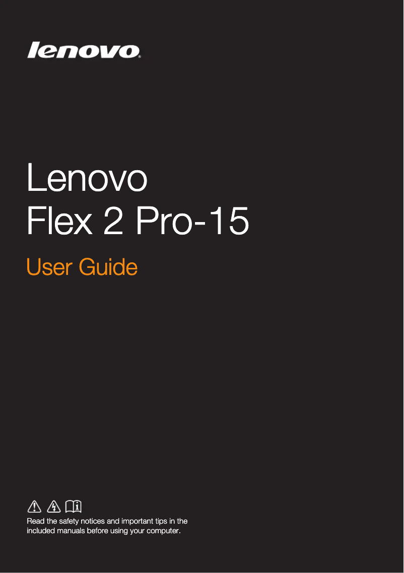 Página nº 1 - Manual de usuario Lenovo IdeaPad Flex 2 Pro 15