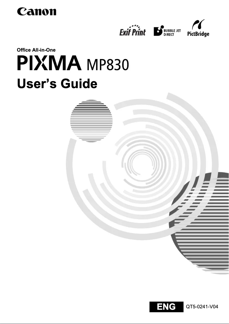 Imagen de la primera página del manual del dispositivo Pixma MP830