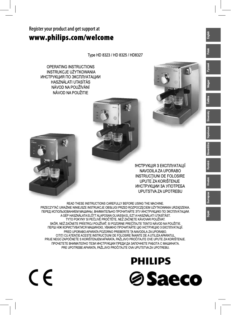 Página 1 del manual Manual de usuario Saeco Poemia HD8327
