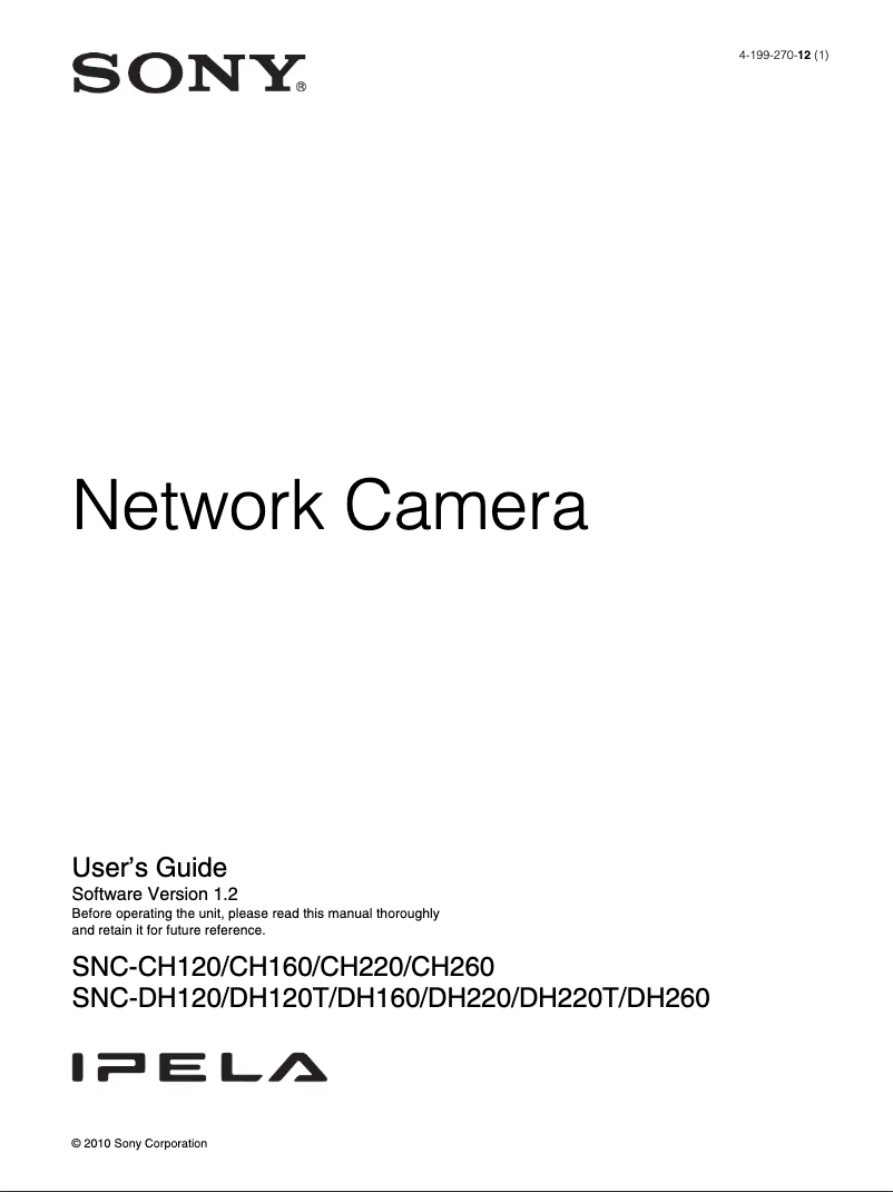 Página 1 del manual Manual de usuario Sony SNC-CH160