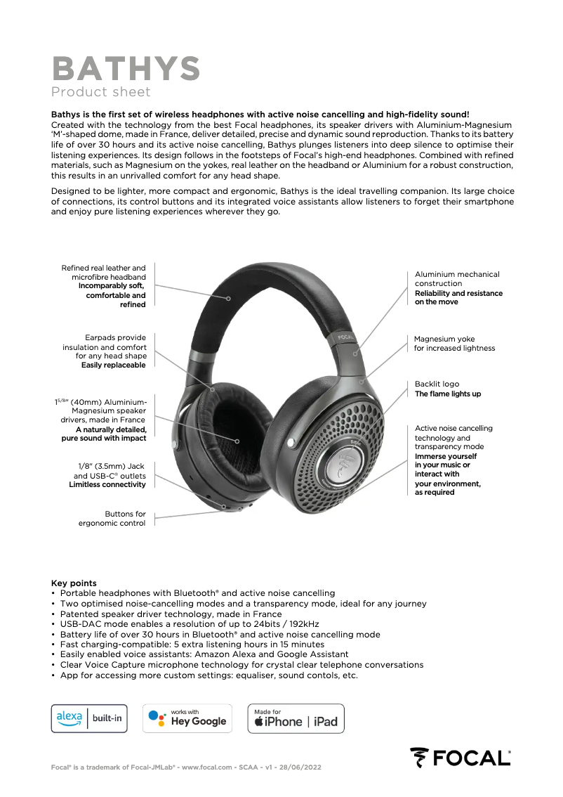 Página nº 1 - Ficha técnica Focal Bathys