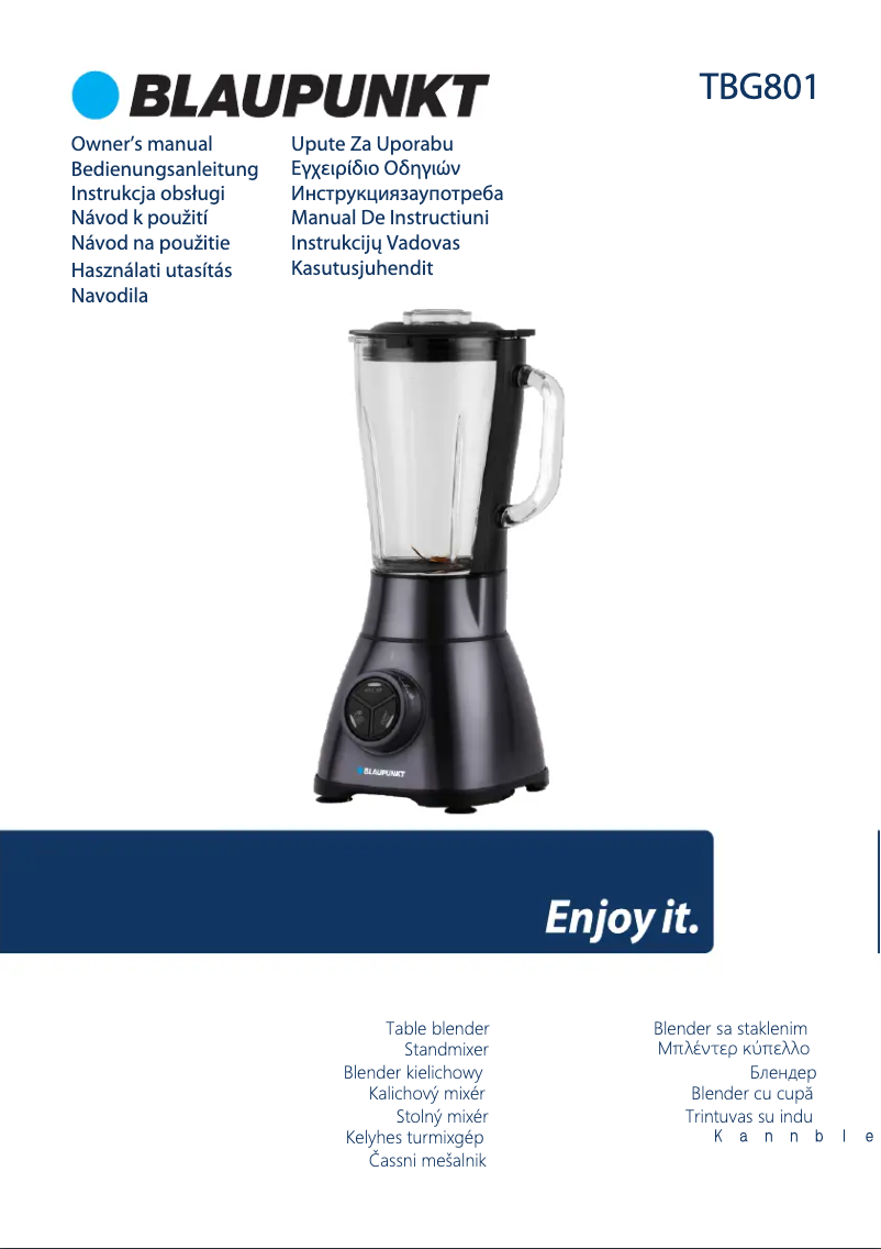 Página 1 del manual Manual de usuario Blaupunkt TBG801