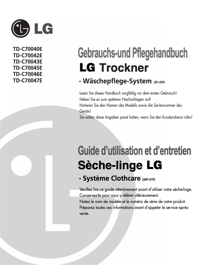 Imagen de la primera página del manual del dispositivo TD-C70047E