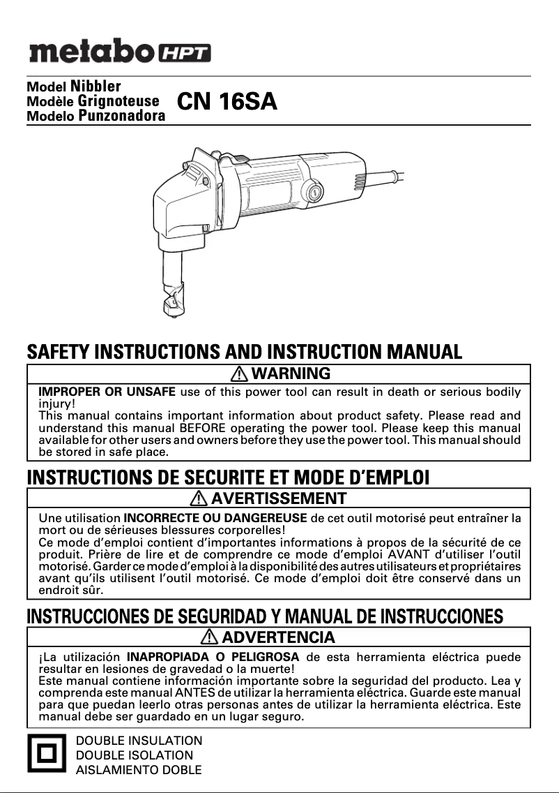 Página 1 del manual Manual de usuario HiKOKI CN16SA