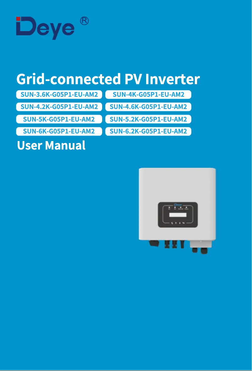 Imagen de la primera página del manual del dispositivo SUN-5.2K-G05P1-EU-AM2