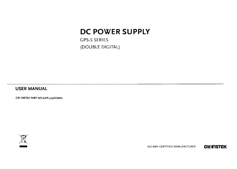 Imagen de la primera página del manual del dispositivo GPS-3030D