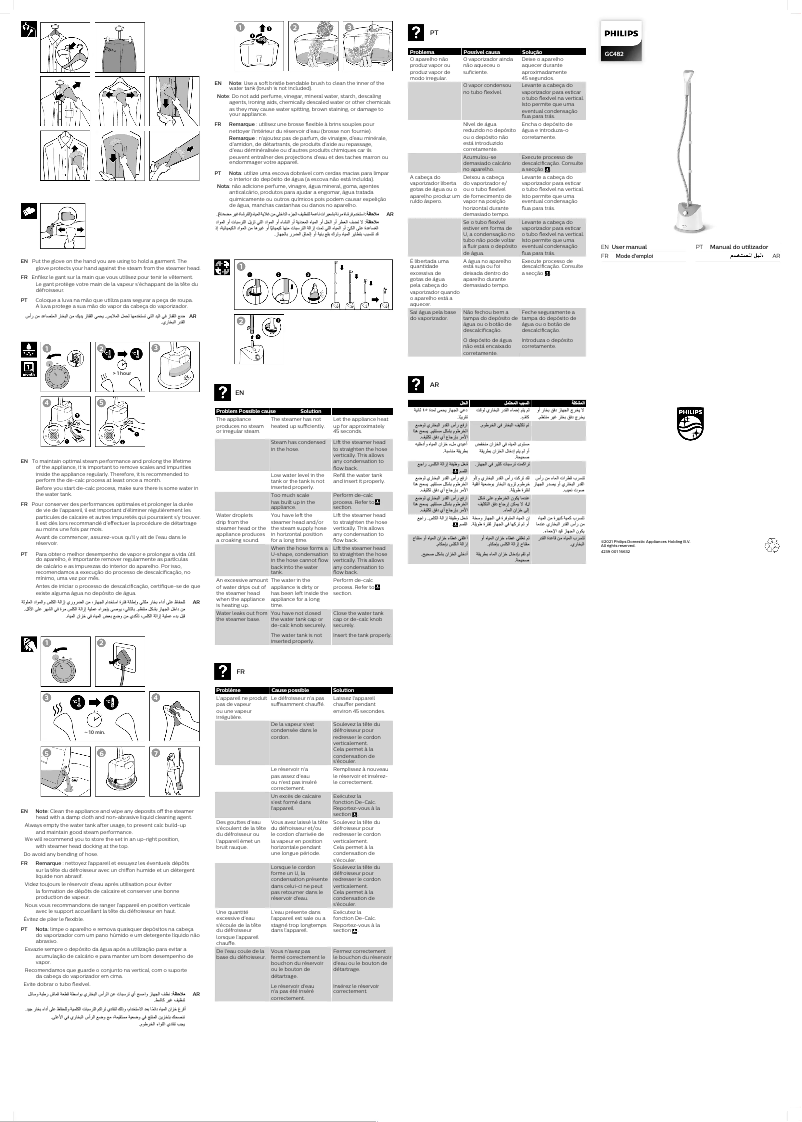 Imagen de la primera página del manual del dispositivo Easy Touch GC482