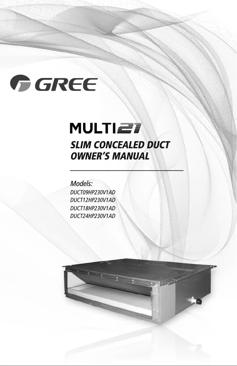 Página 1 del manual Manual de usuario Gree DUCT18HP230V1AD