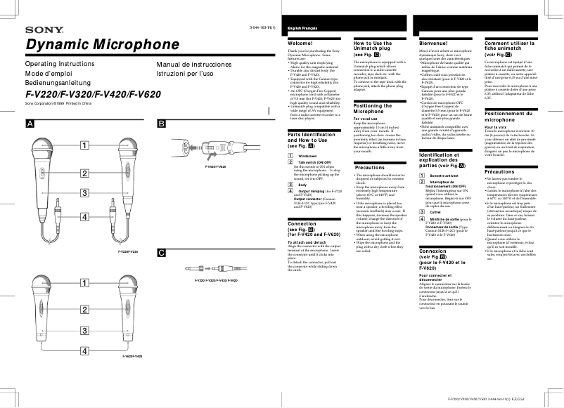 Página nº 1 - Manual de usuario Sony F-V220