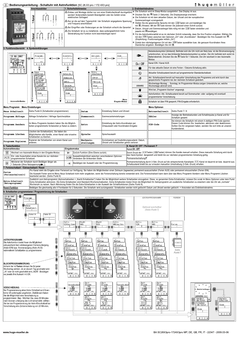 Página 1 del manual Manual de usuario Hugo Müller SC2813pro