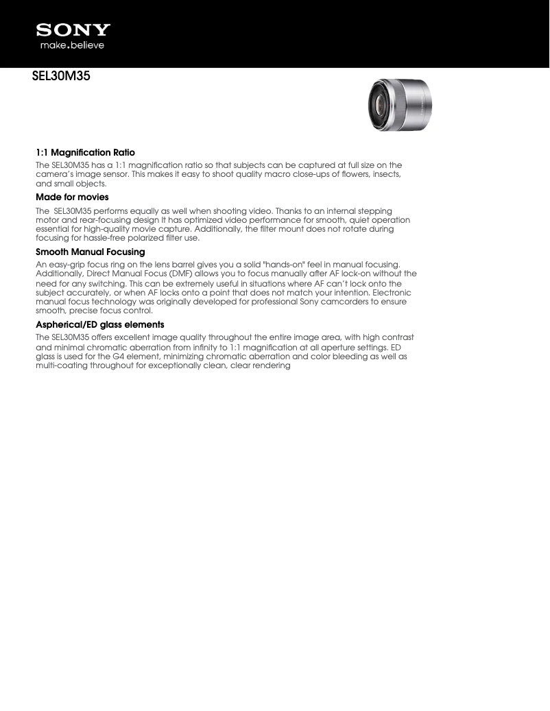 Imagen de la primera página del manual del dispositivo SEL30M35