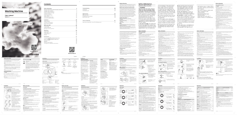 Página 1 del manual Manual de usuario Samsung WW66R22EKSW