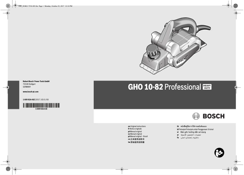 Imagen de la primera página del manual del dispositivo GHO 10-82 Professional