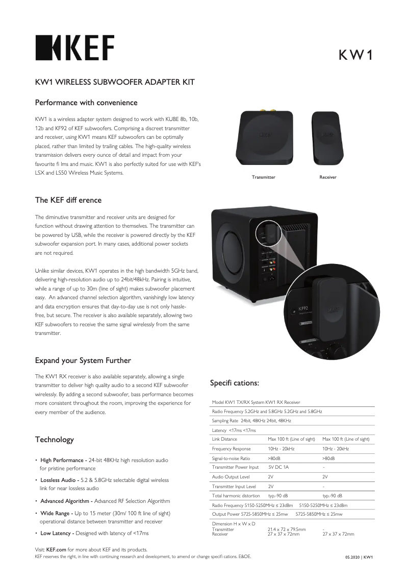 Imagen de la primera página del manual del dispositivo KW1-RX