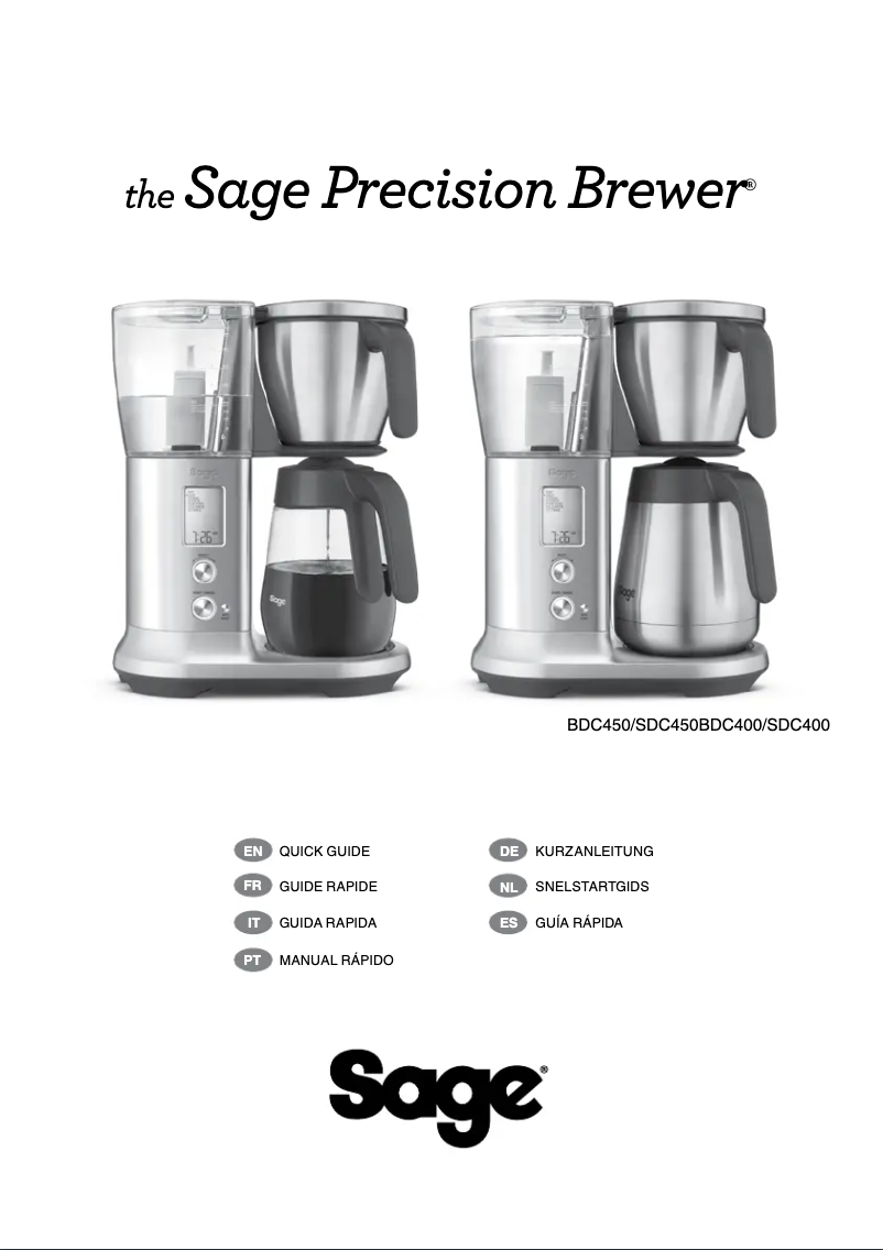 Página 1 del manual Manual de usuario Sage the Precision Brewer BDC400
