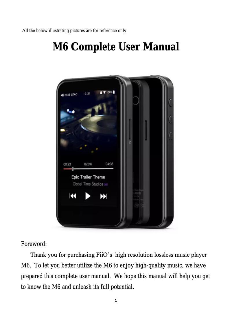 Página nº 1 - Manual de usuario FiiO M6