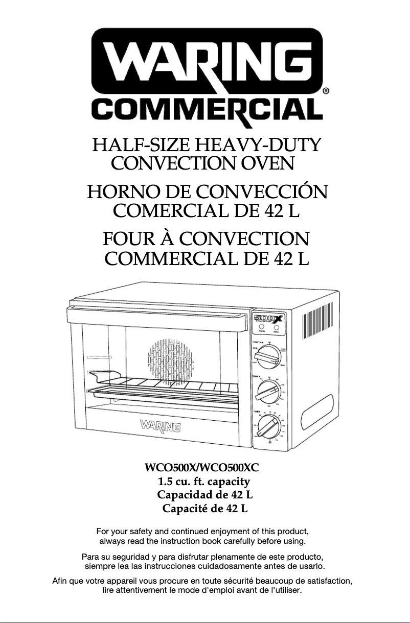Imagen de la primera página del manual del dispositivo WCO500X