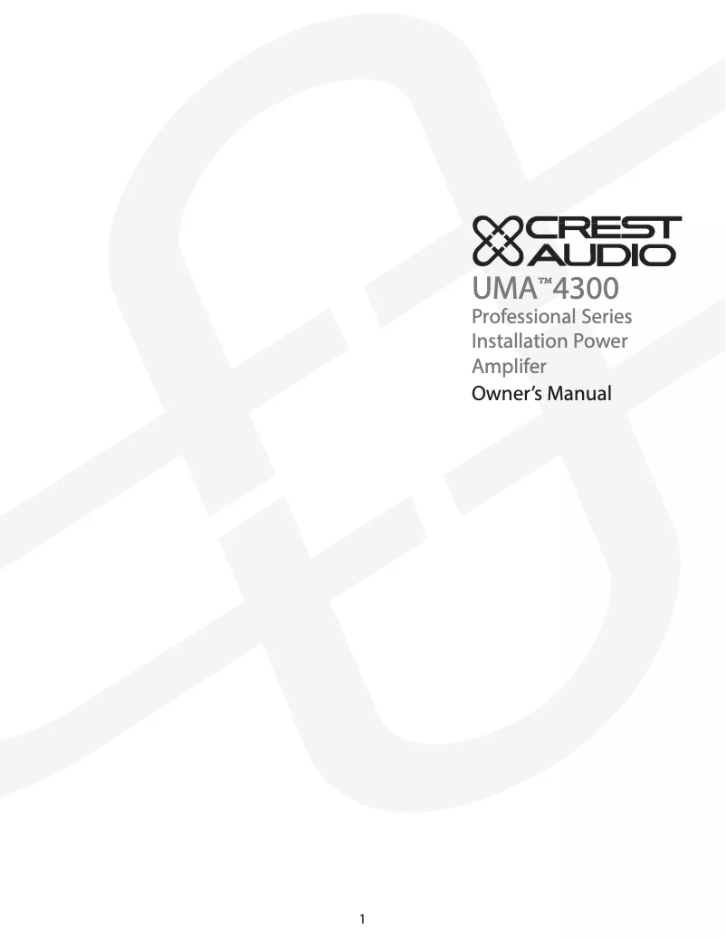 Página 1 del manual Manual de usuario Crest Audio UMA 4300