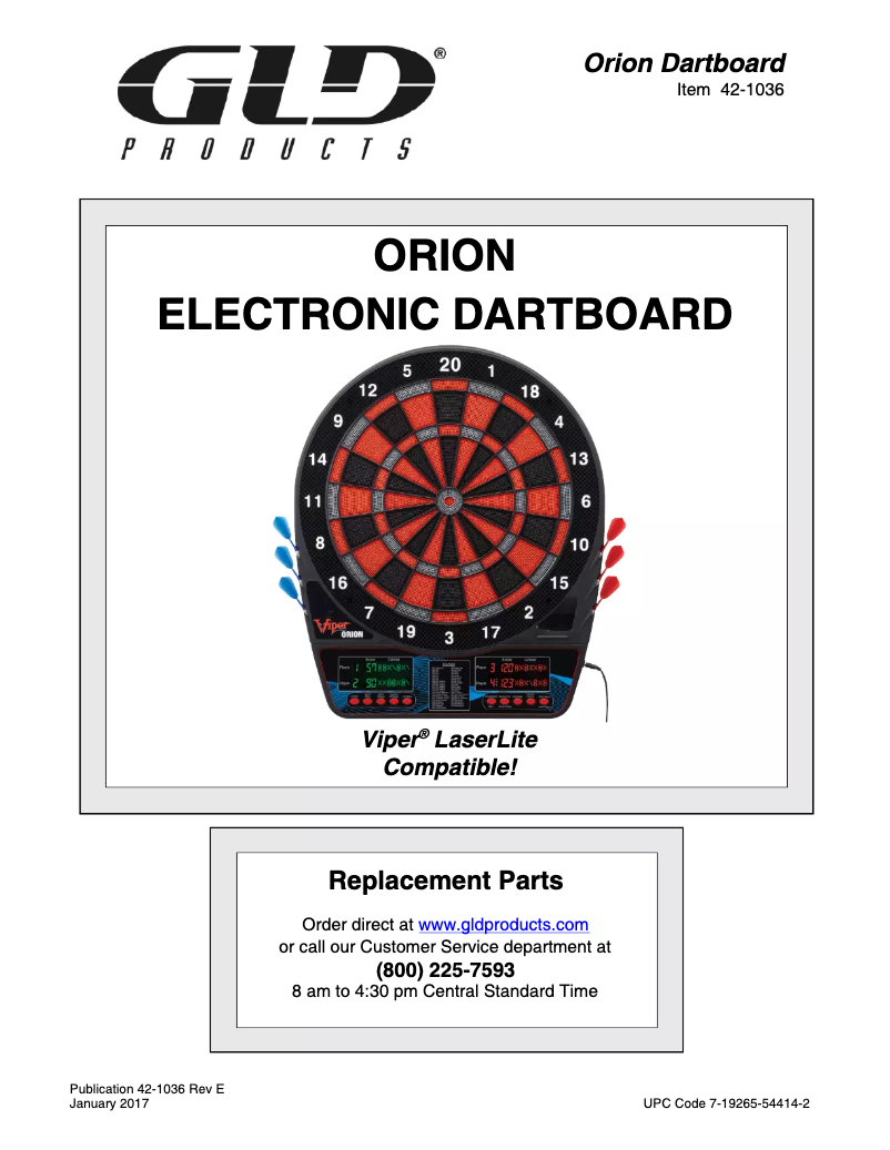 Imagen de la primera página del manual del dispositivo Orion 42-1036