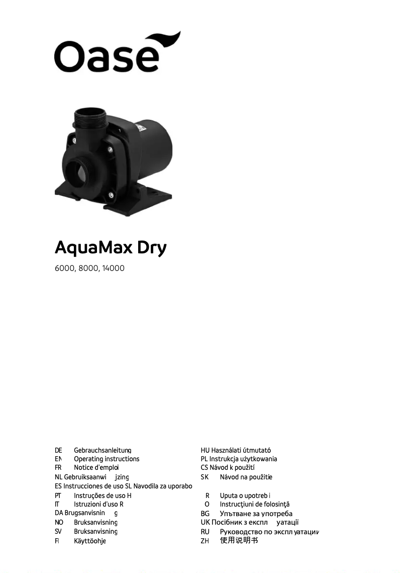 Página 1 del manual Manual de usuario Oase AquaMax Dry 8000