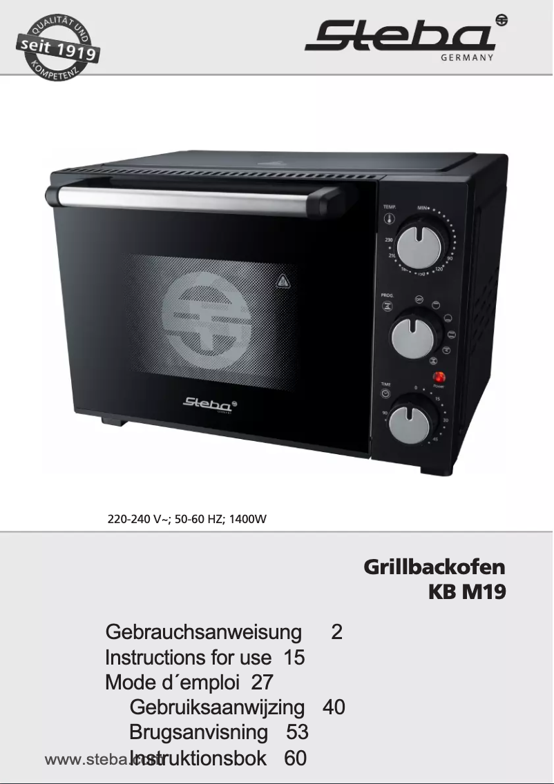 Página 1 del manual Manual de usuario Steba KB M19
