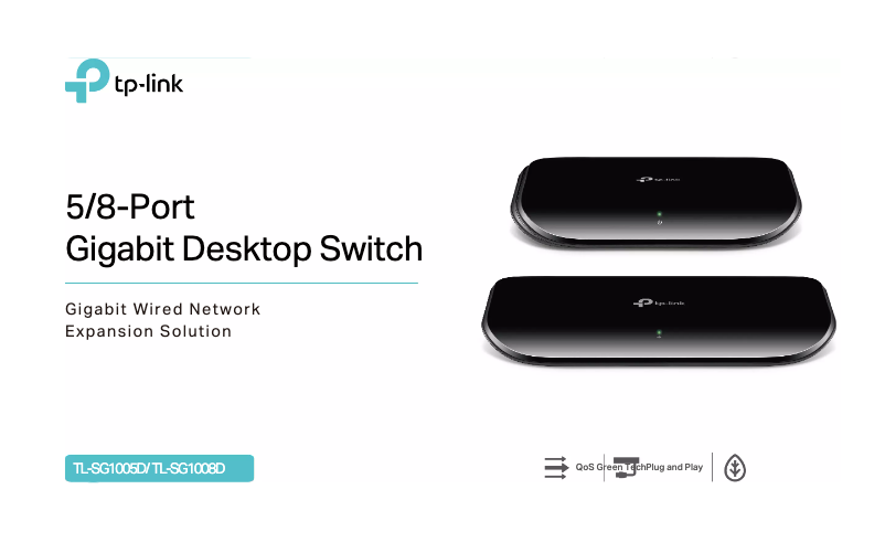 Imagen de la primera página del manual del dispositivo TL-SG1008D