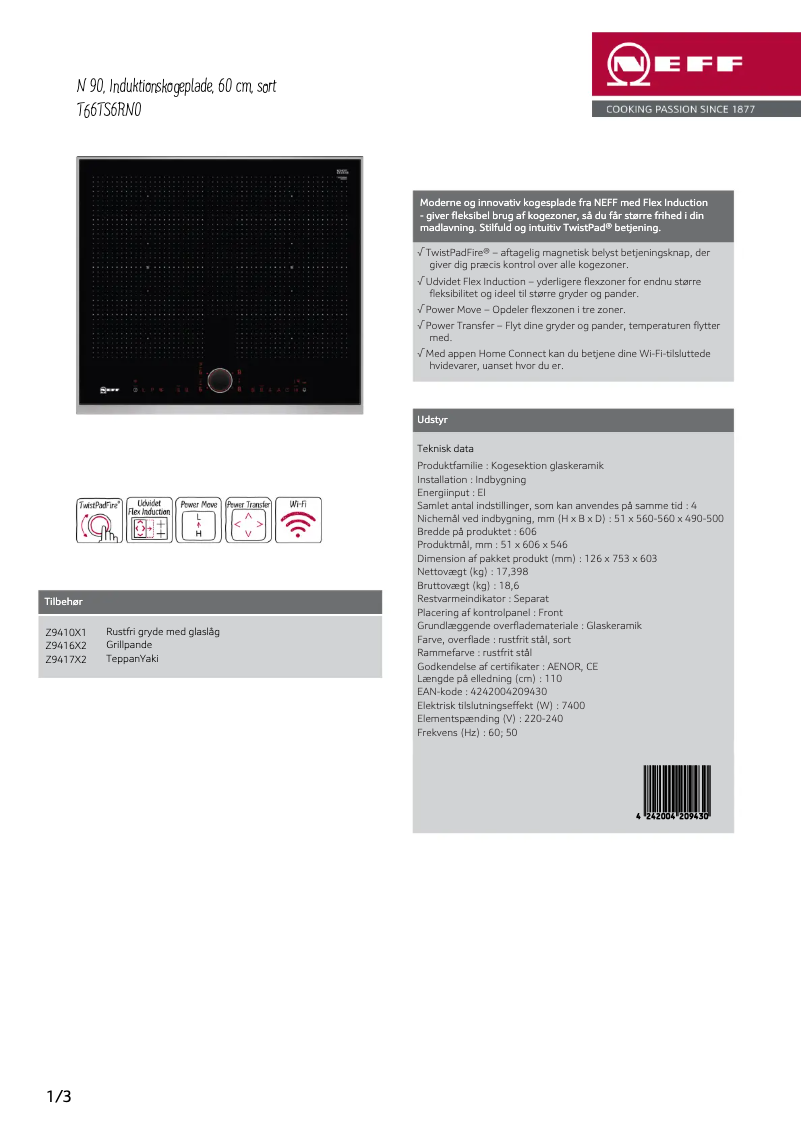 Página 1 del manual Folleto Neff T66TS6RN0