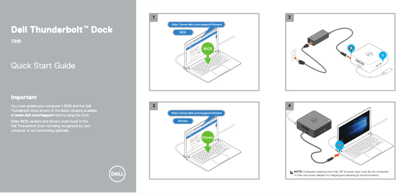 Imagen de la primera página del manual del dispositivo Thunderbolt Dock TB16