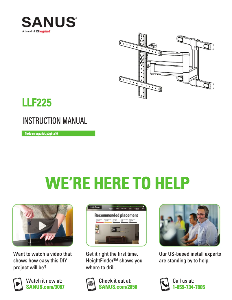 Imagen de la primera página del manual del dispositivo LLF225