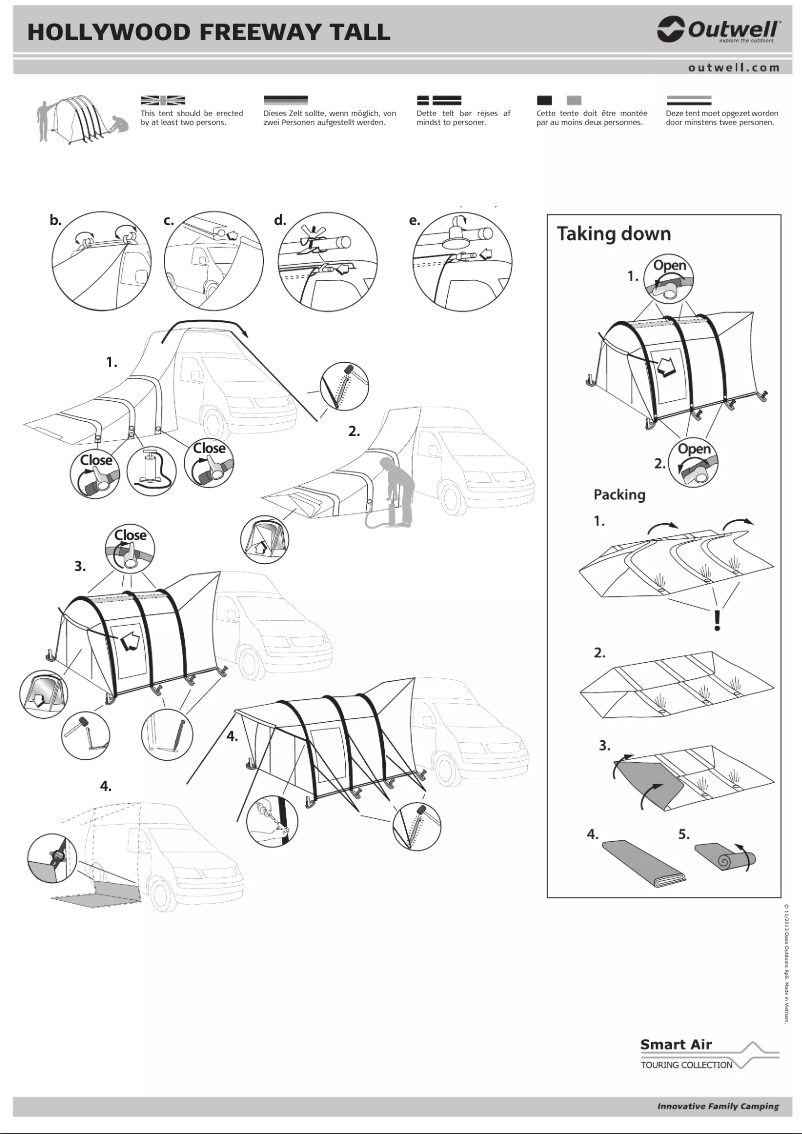 Página nº 1 - Manual de usuario Outwell Smart Air Hollywood Freeway Tall