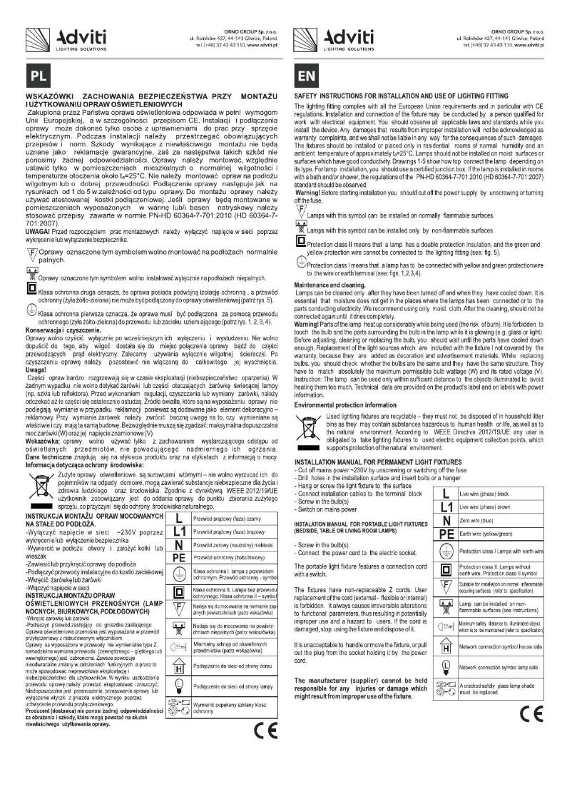 Imagen de la primera página del manual del dispositivo AD-LD-6324B-WE14SM