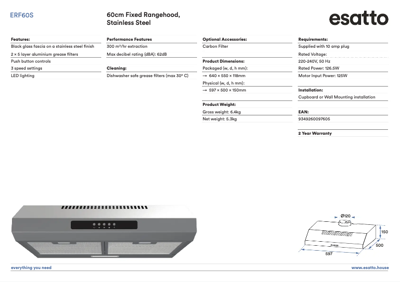 Imagen de la primera página del manual del dispositivo ERF60S